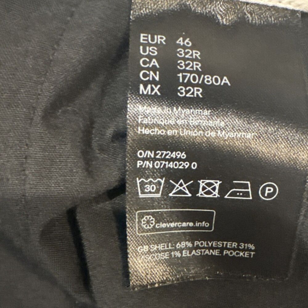 H&M Men's Black Super Skinny Fit Dress Pants Polyester Blend Size 32R - Picture 4 of 8